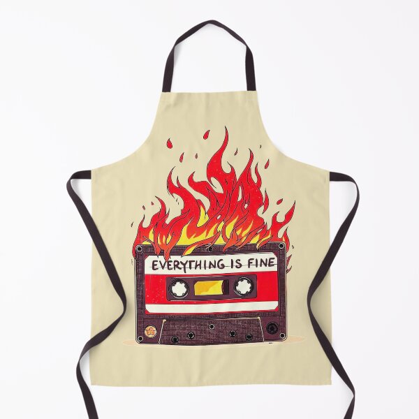 Item preview, "Everything Is Fine" Burning Cassette Tape, Ironic Humor, Retro 90s Music Art designed and sold by WHITE FLAME PRINTS.