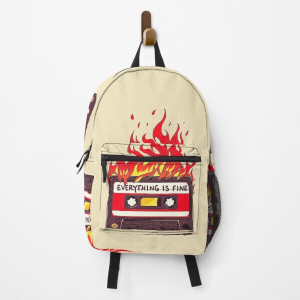 Item preview, "Everything Is Fine" Burning Cassette Tape, Ironic Humor, Retro 90s Music Art designed and sold by WHITE FLAME PRINTS.