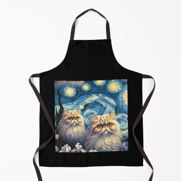 Item preview, Persian cats in van Gogh style of starry nights designed and sold by BritishDelights.