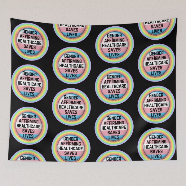 Item preview, Gender Affirming Healthcare Saves Lives Pride Circle Flag designed and sold by 2CRE8IVE4925.