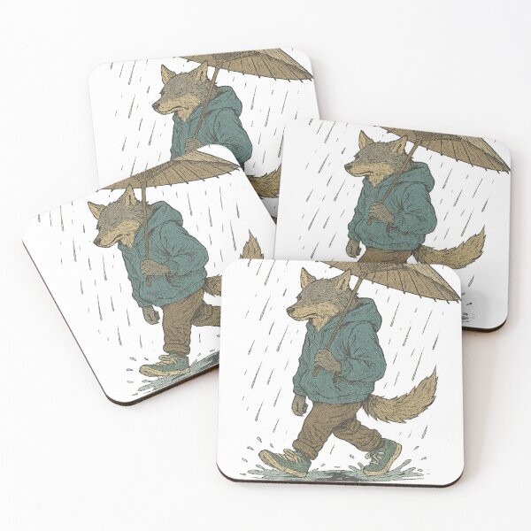 Item preview, Rainy Souls Club – Walking Wolf in the Rain designed and sold by EchoDimension.