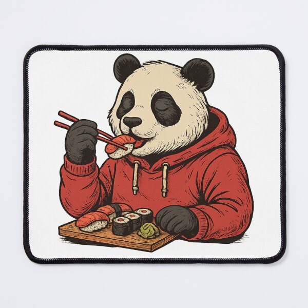 Item preview, Cute Panda Eating Sushi – Japanese Food Lover Design designed and sold by EchoDimension.