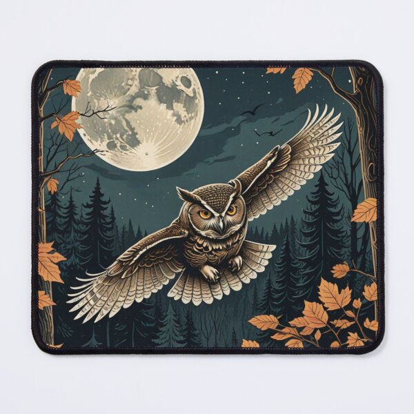 Item preview, Moonlit Owl in Autumn Forest designed and sold by purplesensation.