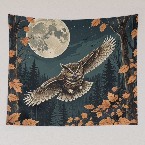 Item preview, Moonlit Owl in Autumn Forest designed and sold by purplesensation.