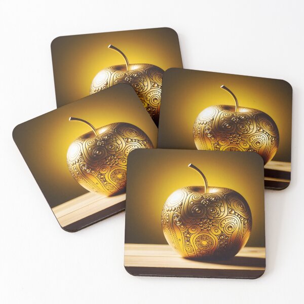 Item preview, Ornate Golden Apple – Unique Patterned Fruit Art designed and sold by EmeraldeaArt.
