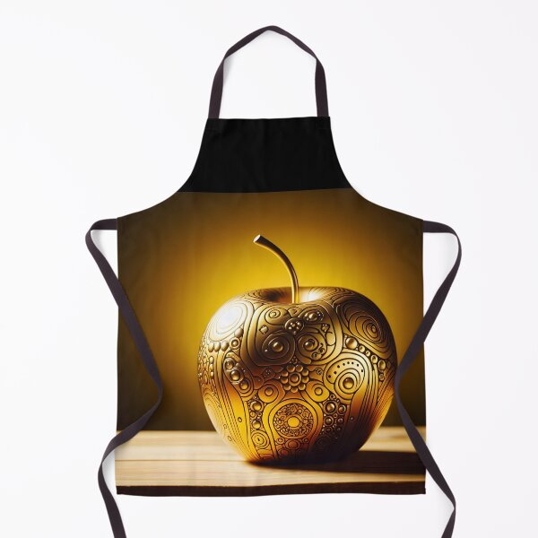 Item preview, Ornate Golden Apple – Unique Patterned Fruit Art designed and sold by EmeraldeaArt.