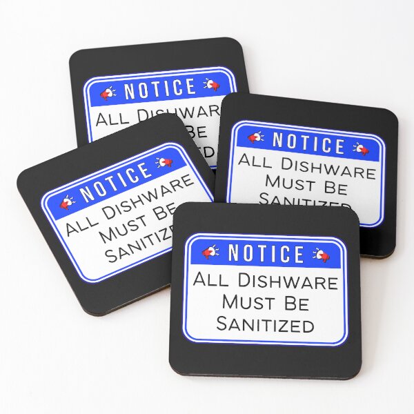 Item preview, NOTICE:  All Dishware Must Be Sanitized - funny warning signs designed and sold by DesignsFromTW-S.