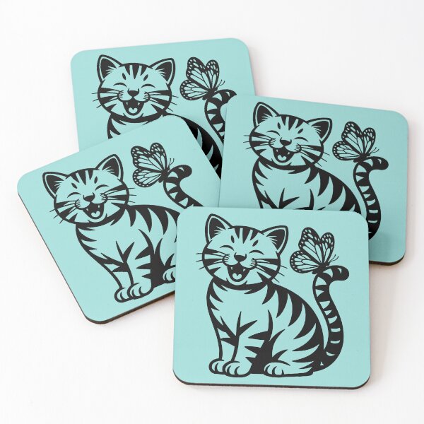 Item preview, Cute Smiling Cat with Butterfly designed and sold by theartfulaspie.