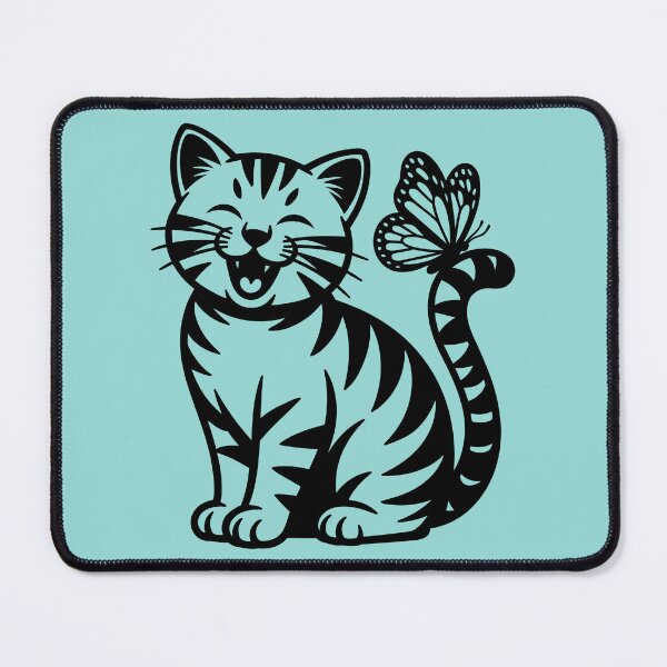 Item preview, Cute Smiling Cat with Butterfly designed and sold by theartfulaspie.