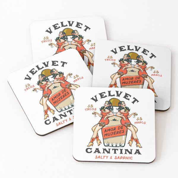 Item preview, Velvet Cantina Taco & Margarita Bar: Cute Mexican Pin Up Cowgirls designed and sold by The Whiskey Ginger Design Shop.