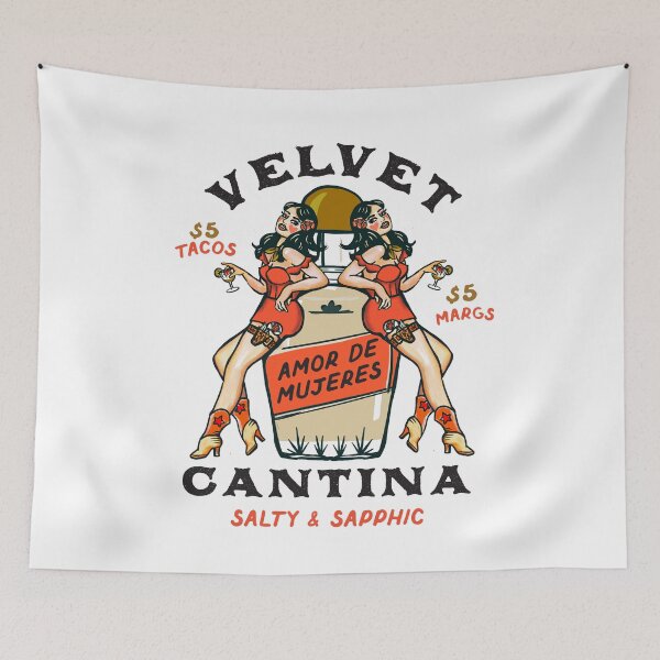 Item preview, Velvet Cantina Taco & Margarita Bar: Cute Mexican Pin Up Cowgirls designed and sold by The Whiskey Ginger Design Shop.