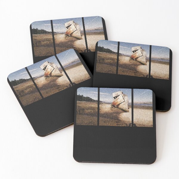 Item preview, Painted Beached Boat Triptych Artistic Ocean Tee designed and sold by Styler Creative Studio.