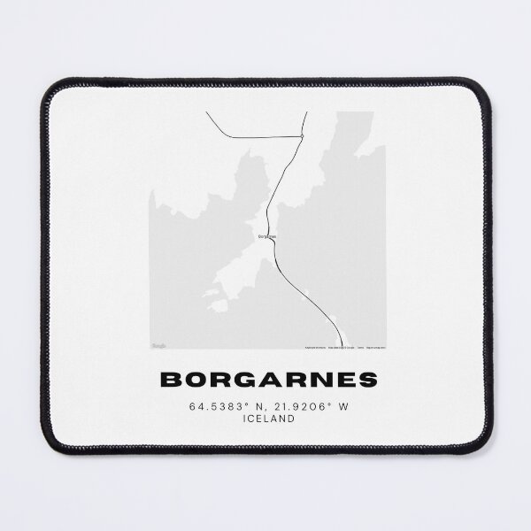 Item preview, Borgarnes Iceland Minimalist Map Print designed and sold by RM-Journey.