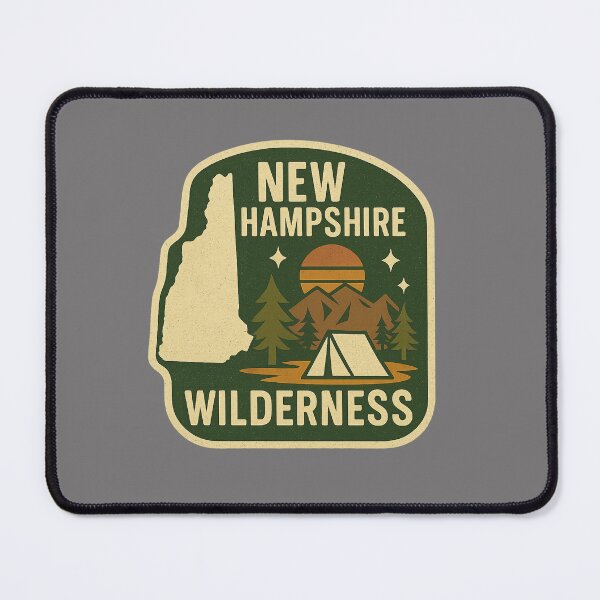 Item preview, Camping NH Wilderness Badge – New Hampshire Hiking Retro Design designed and sold by Youssef-BM.