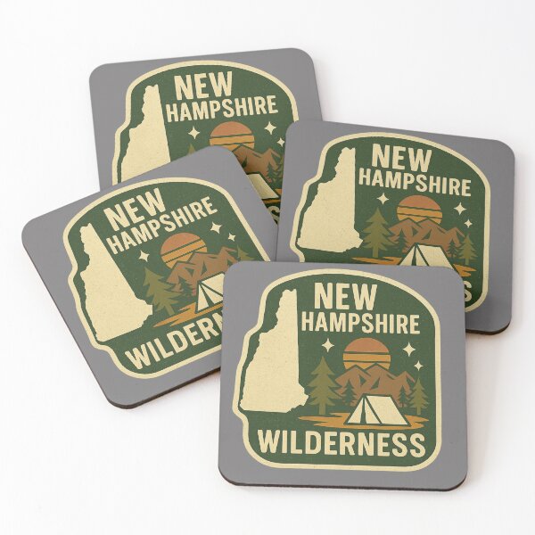 Item preview, Camping NH Wilderness Badge – New Hampshire Hiking Retro Design designed and sold by Youssef-BM.