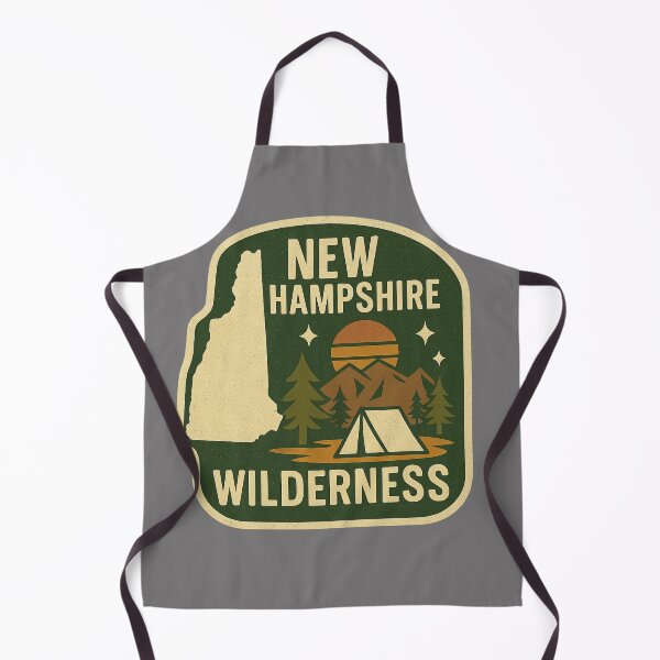 Item preview, Camping NH Wilderness Badge – New Hampshire Hiking Retro Design designed and sold by Youssef-BM.