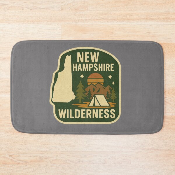 Item preview, Camping NH Wilderness Badge – New Hampshire Hiking Retro Design designed and sold by Youssef-BM.