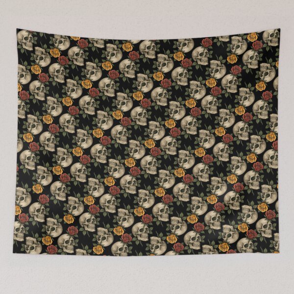 Item preview, Estampado floral de calaveras y rosas designed and sold by BeJolley.