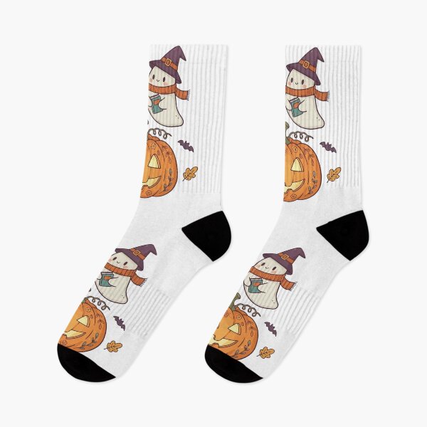 Item preview, Cute Halloween Ghosts with Pumpkin – Cozy Spooky Season Design designed and sold by Krasnovaovaova.