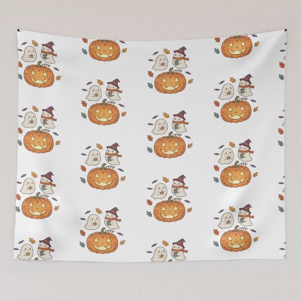 Item preview, Cute Halloween Ghosts with Pumpkin – Cozy Spooky Season Design designed and sold by Krasnovaovaova.