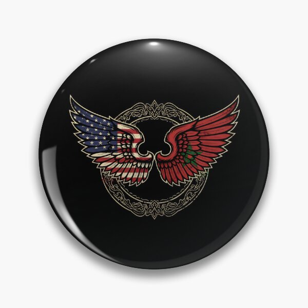 Item preview, Angel Wings Moroccan Flag American Flag Half Moroccan Half American designed and sold by DemureArtsy.