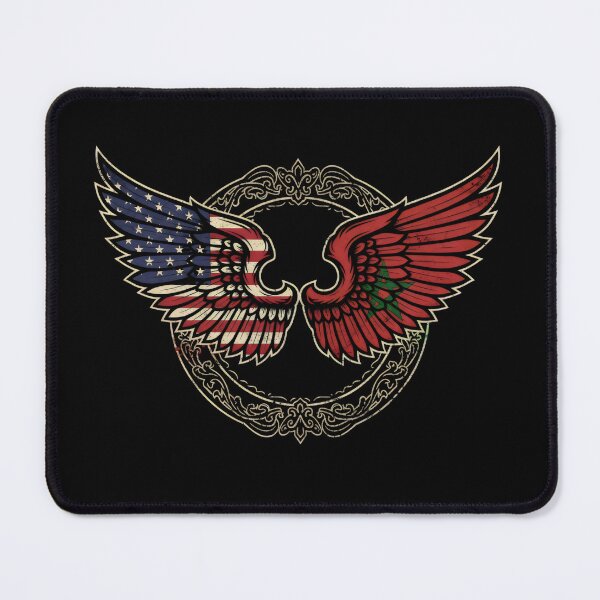 Item preview, Angel Wings Moroccan Flag American Flag Half Moroccan Half American designed and sold by DemureArtsy.