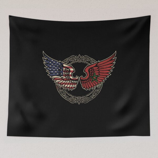 Item preview, Angel Wings Moroccan Flag American Flag Half Moroccan Half American designed and sold by DemureArtsy.