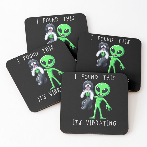 Item preview, Funny Aussiedoodle Alien I Found This Its Vibrating Mom Dad Kids designed and sold by rafaeltto.
