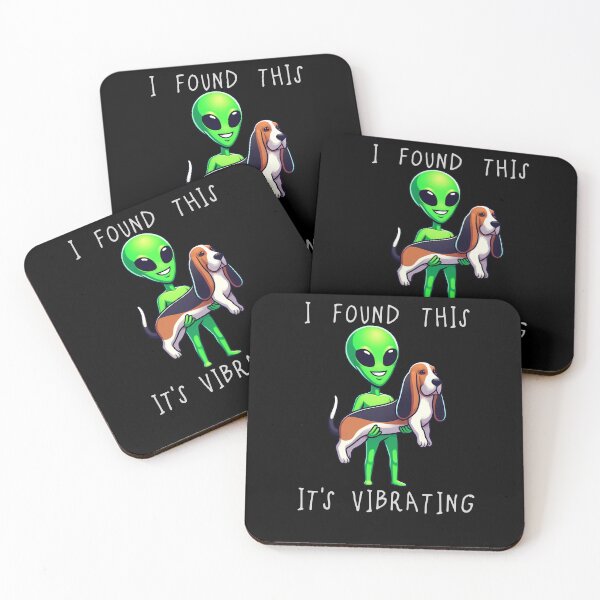 Item preview, Funny Basset Hound Alien I Found This Its Vibrating Mom Dad Kids designed and sold by rafaeltto.