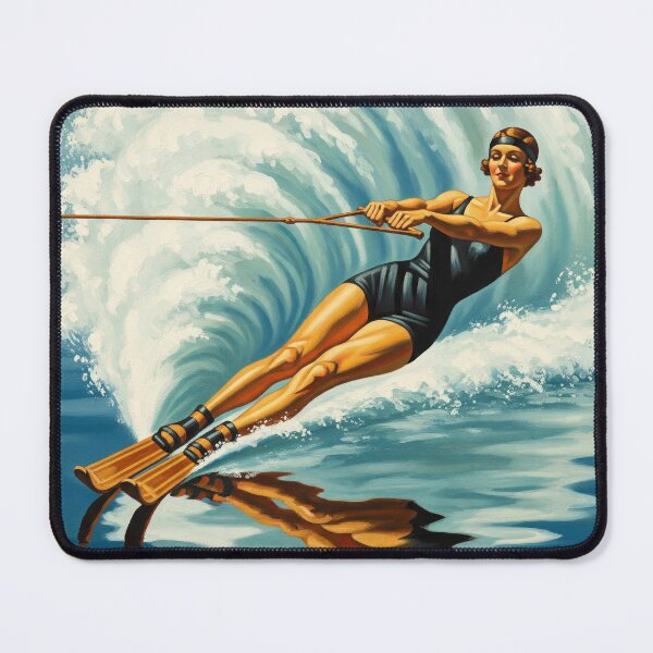 Item preview, The Water Ski Goal - Original Art Deco Artwork designed and sold by elektronen.