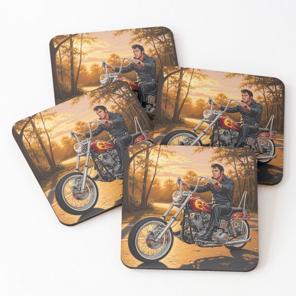 Item preview, The King of Rock & Roll: Elvis Cruising On His Harley Chopper designed and sold by Art's Diner.