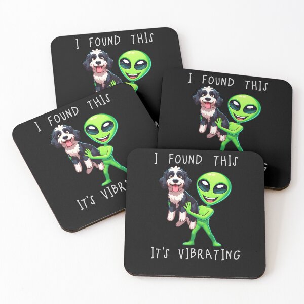 Item preview, Funny Bernedoodle Alien I Found This Its Vibrating Mom Dad Kids designed and sold by rafaeltto.