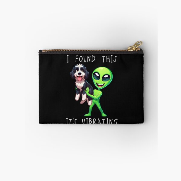 Item preview, Funny Bernedoodle Alien I Found This Its Vibrating Mom Dad Kids designed and sold by rafaeltto.