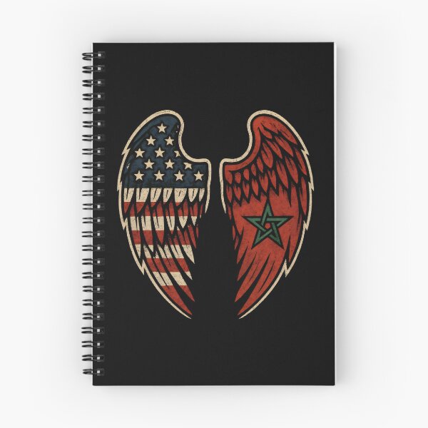 Item preview, Moroccan Flag American Flag Angel Wings Half Moroccan Half American designed and sold by DemureArtsy.