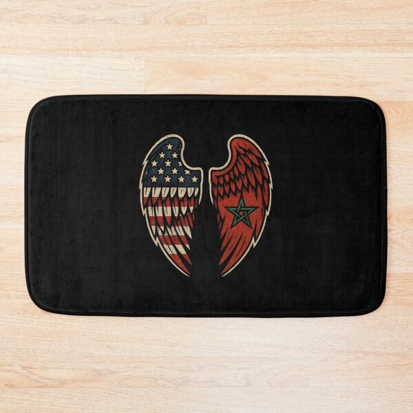 Item preview, Moroccan Flag American Flag Angel Wings Half Moroccan Half American designed and sold by DemureArtsy.