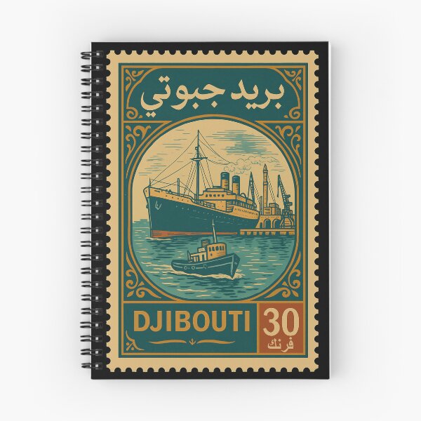Item preview, Vintage Djibouti Postage Stamp – Port and Maritime Scene designed and sold by Travellerz.