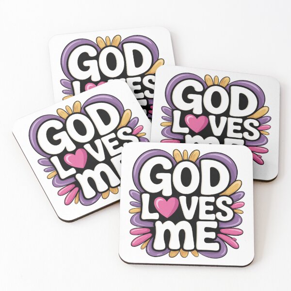 Item preview, God Loves Me Colorful Christian Affirmation Art designed and sold by AOHDesigns.