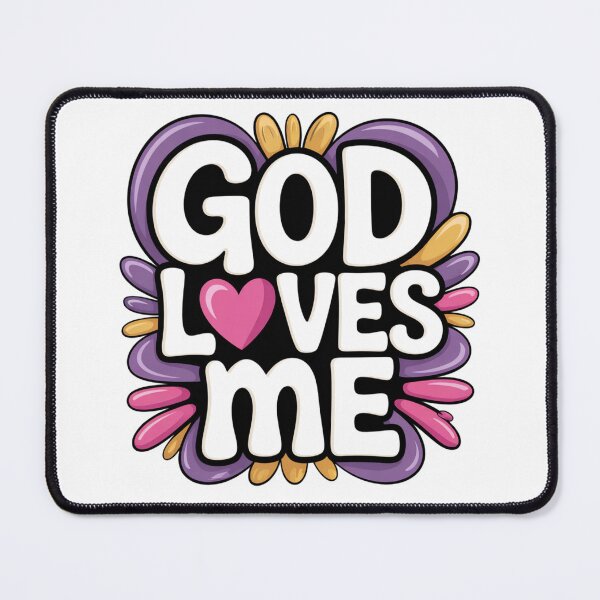 Item preview, God Loves Me Colorful Christian Affirmation Art designed and sold by AOHDesigns.