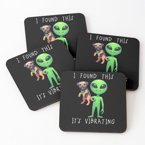 Item preview, Funny Border Terrier Alien I Found This Its Vibrating Mom Dad Kids designed and sold by rafaeltto.