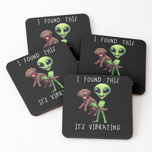 Item preview, Funny Brown Labrador Alien I Found This Its Vibrating Mom Dad Kids designed and sold by rafaeltto.