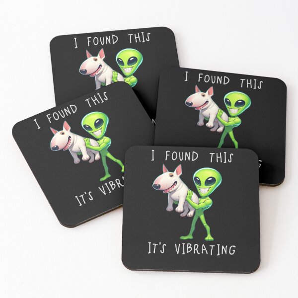 Item preview, Funny Bull Terrier Alien I Found This Its Vibrating Mom Dad Kids designed and sold by rafaeltto.