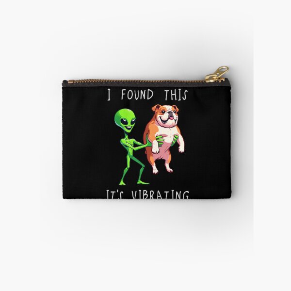 Item preview, Funny Bulldog Alien I Found This Its Vibrating Mom Dad Kids designed and sold by rafaeltto.