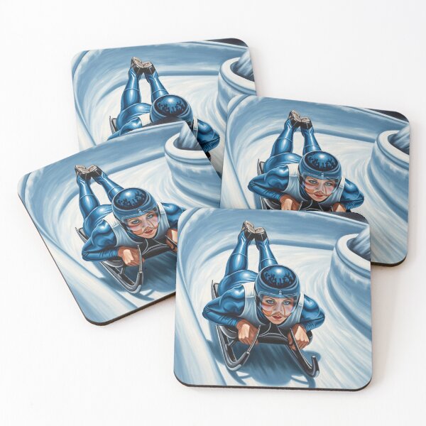 Item preview, The Luge Sledder's Slide - Original Art Deco Artwork designed and sold by elektronen.