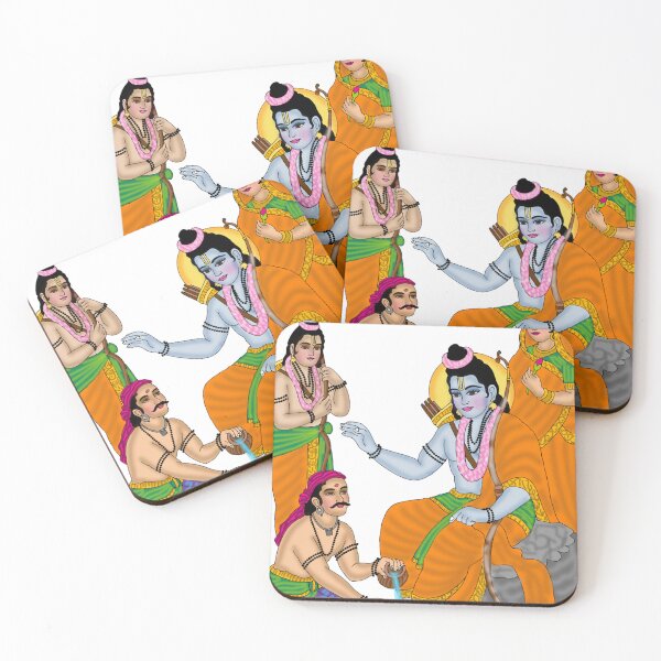 Item preview, Kevat and Lord Rama Digital Painting | Ramayan Devotional Artwork | Shri Ram Sita Lakshman Boat Scene designed and sold by Harshit_Digital_Arts.
