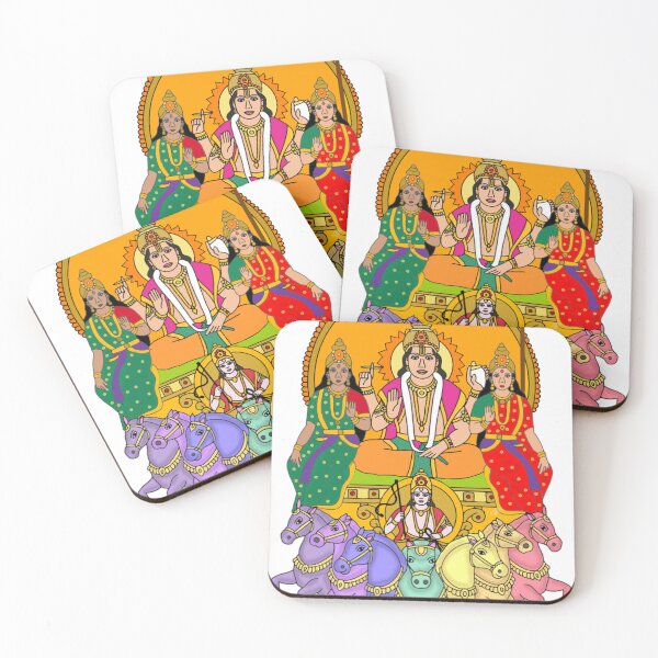 Item preview, Lord Surya with Consorts Sanghya and Chhaya | Hindu Sun God Divine Artwork | Spiritual Mythology Illustration designed and sold by Harshit_Digital_Arts.