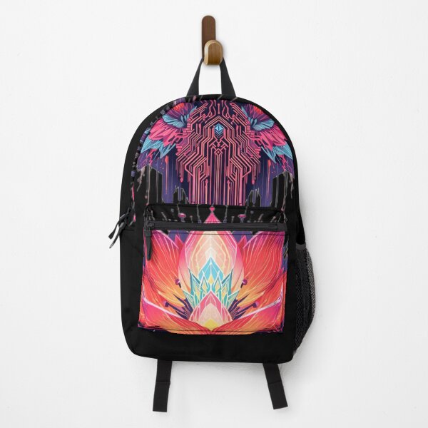 Item preview, Twilight Lily – Cyberpunk Orange & Purple Flower Illustration designed and sold by Naturalite19.