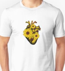 Summer Sunflower Heart Unisex T-Shirt