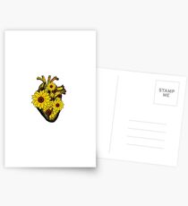 Summer Sunflower Heart Postcards