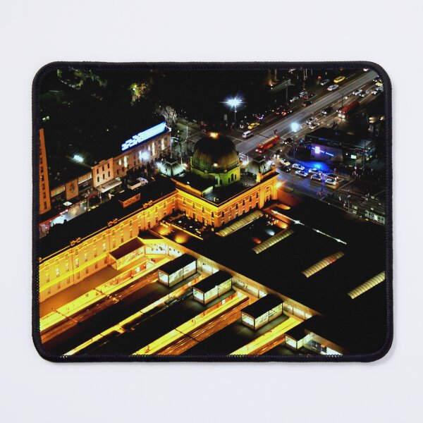 Item preview, Melbourne Lights – Flinders Street Station Glows Under the Night Sky designed and sold by Rushshutterworks.