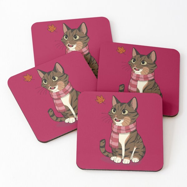 Item preview, Cozy Tabby Cat in Fall – Autumn Kitty Illustration designed and sold by DerpCat Sketches.